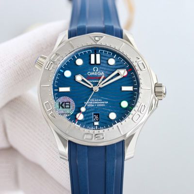 Omega Seamaster Stainless Steel 42MM 8800 Movement Including Free Blue Rubber Bands Watch